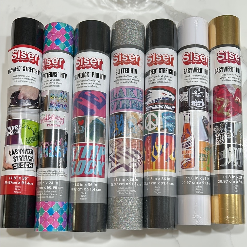 HTV Vinyl Rolls - Black, Gold, Silver, and More
